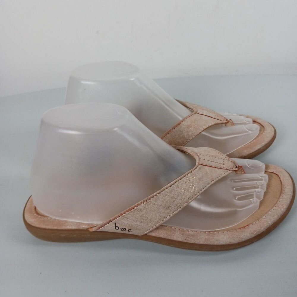 Born BOC Womens Sandals Thongs Size 8 Beige Zita Flip Flop Faux Leather - Picture 3 of 11